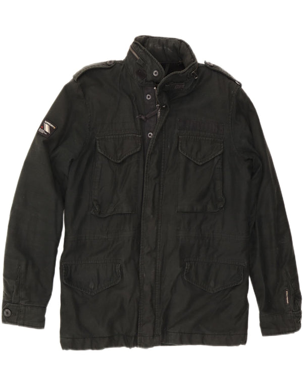 Superdry Chaqueta militar con capucha para hombre UK 36 Small Black