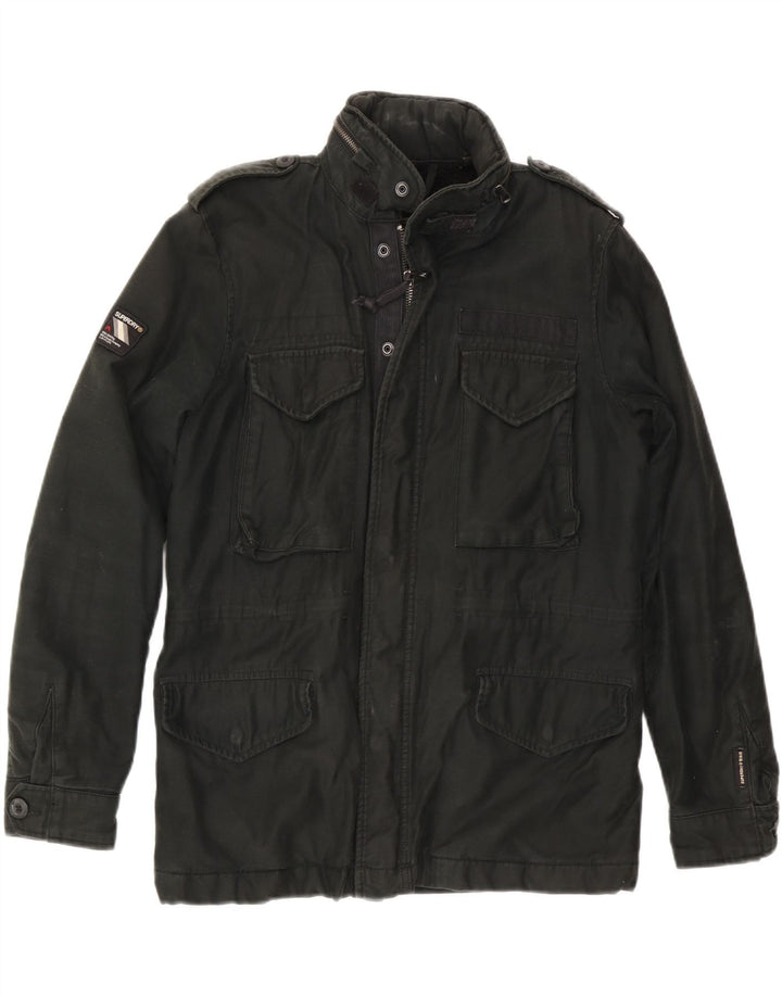 Superdry Chaqueta militar con capucha para hombre UK 36 Small Black