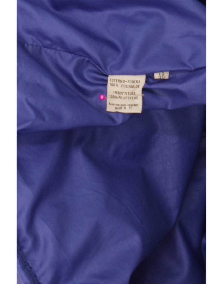 Chaqueta acolchada vintage para hombre IT 48 Azul medio Colorblock Poliamida