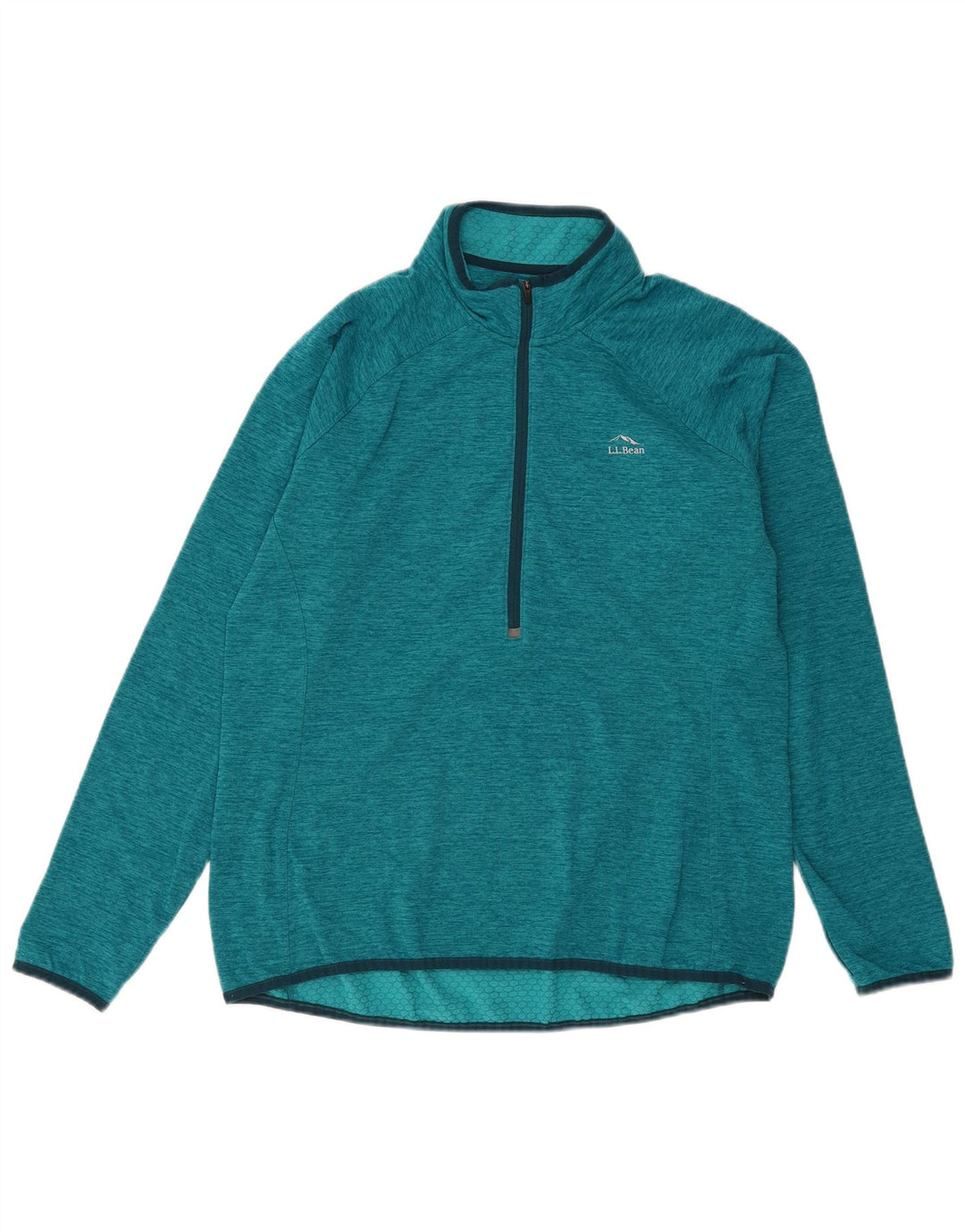 L.L.Bean Top de chándal con cuello y cremallera para mujer UK 46 Poliéster verde grande