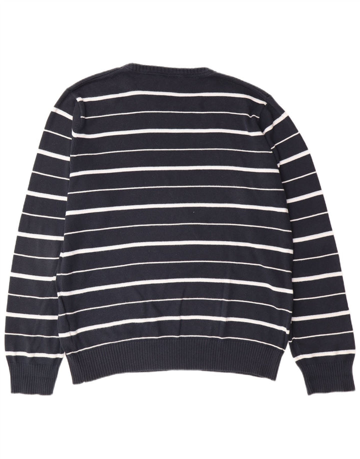 TIMBERLAND Jersey de cuello redondo para hombre XL Algodón a rayas azul marino