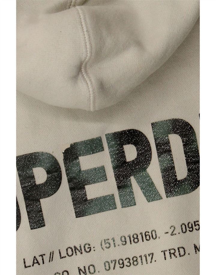 Superdry Jersey con capucha y estampado gráfico de algodón blanco mediano para hombre
