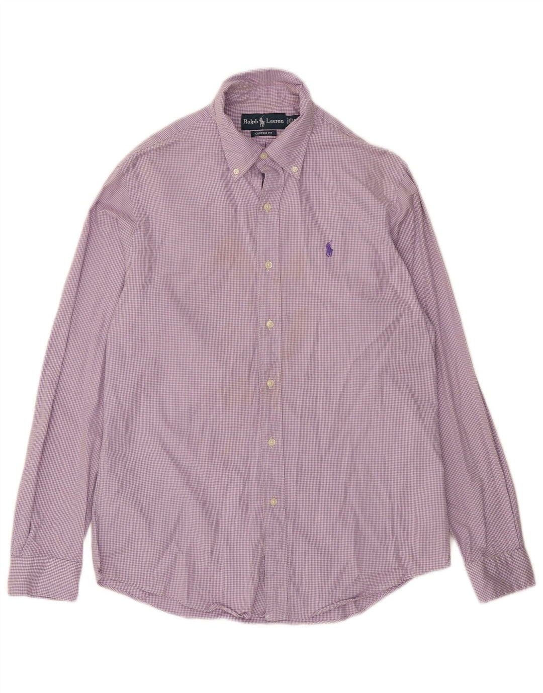 Ralph Lauren - Camisa de ajuste personalizado para hombre, algodón de pata de gallo, color morado medio