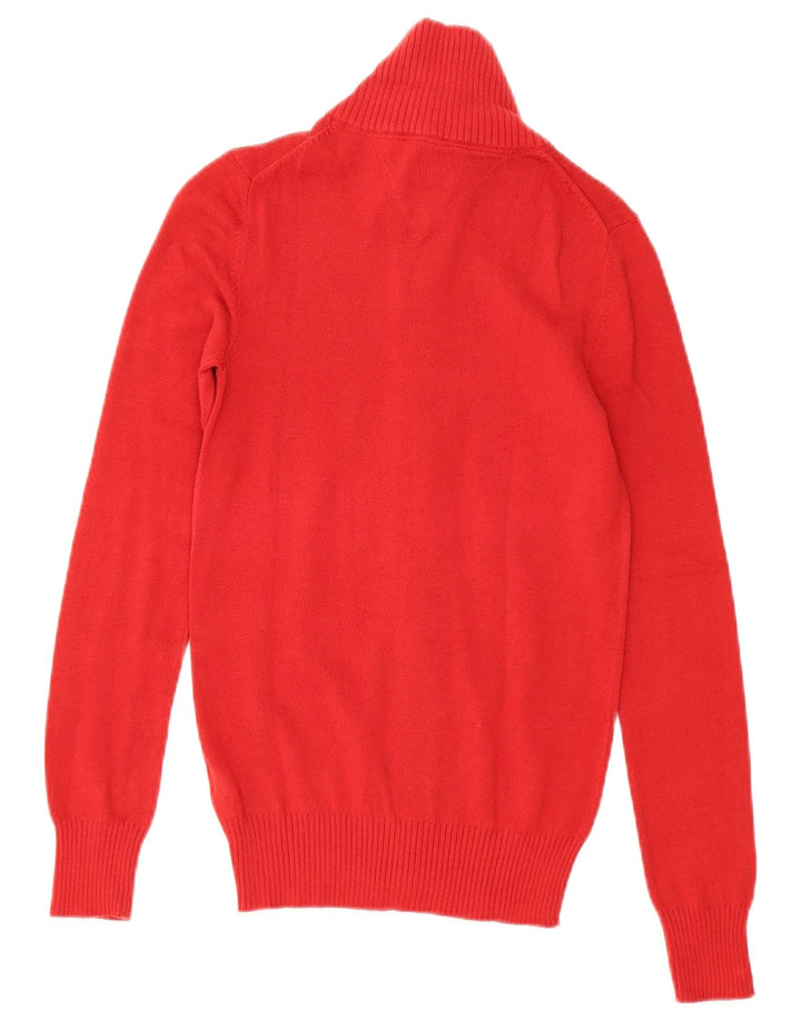 Tommy Hilfiger Cárdigan para hombre suéter pequeño de algodón rojo