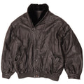 Chaqueta de cuero vintage para hombre Reino Unido 42 XL cuero negro
