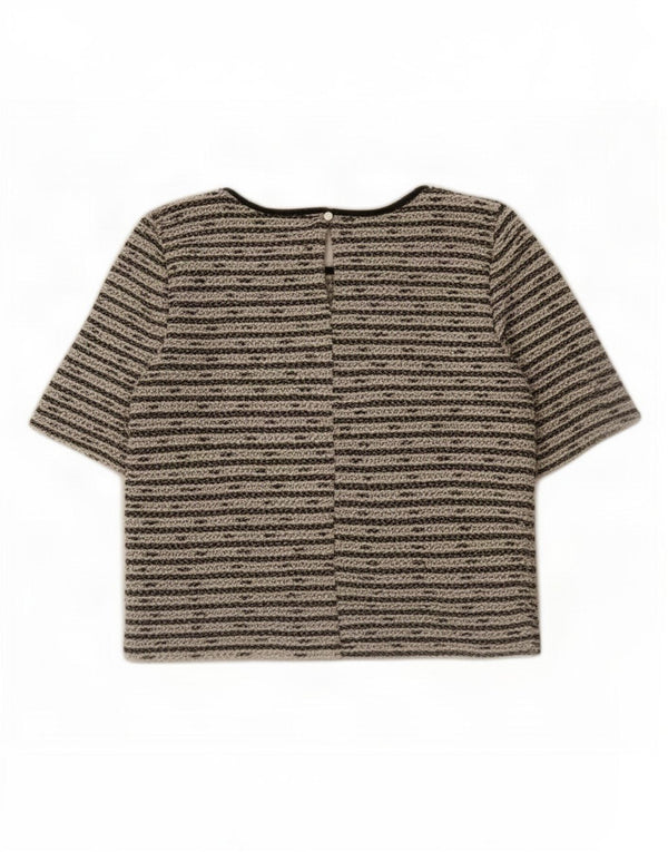 Oasis Blusa extragrande para mujer UK 10 Small Algodón a rayas negras