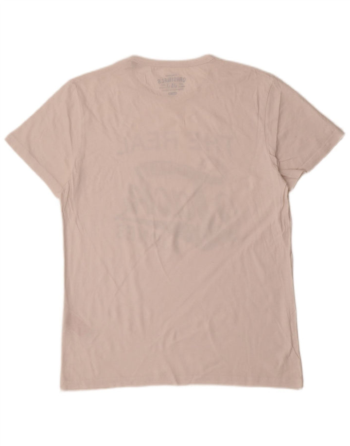 Jack & Jones Hombre Camiseta Gráfica Top Medium Blanco Algodón