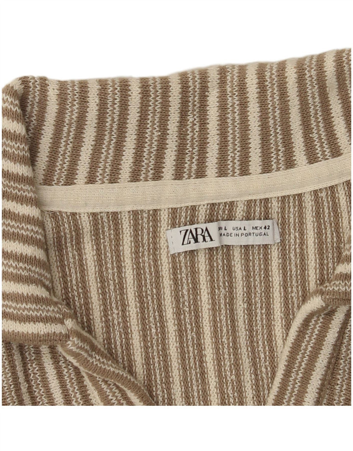Zara Polo Hombre Rayas Beige Grande
