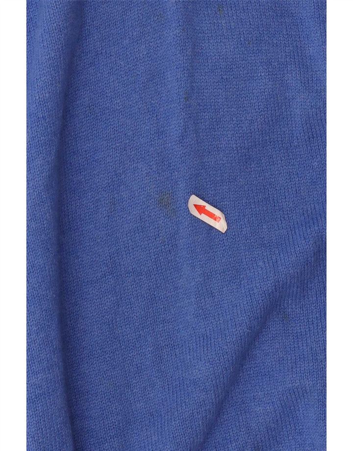 Fred Perry Hombre Jersey Con Cuello Y Cremallera De Lana Azul Medio