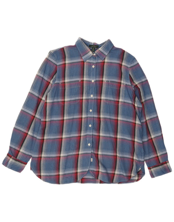Ralph Lauren Womens Flannel Shirt UK 18 XL Blue Check Cotton