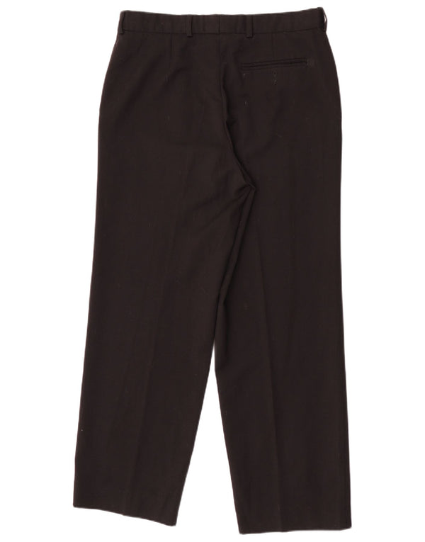 Marks & Spencer Pantalón de traje recto St. Michael para hombre W32 L28 Lana negra