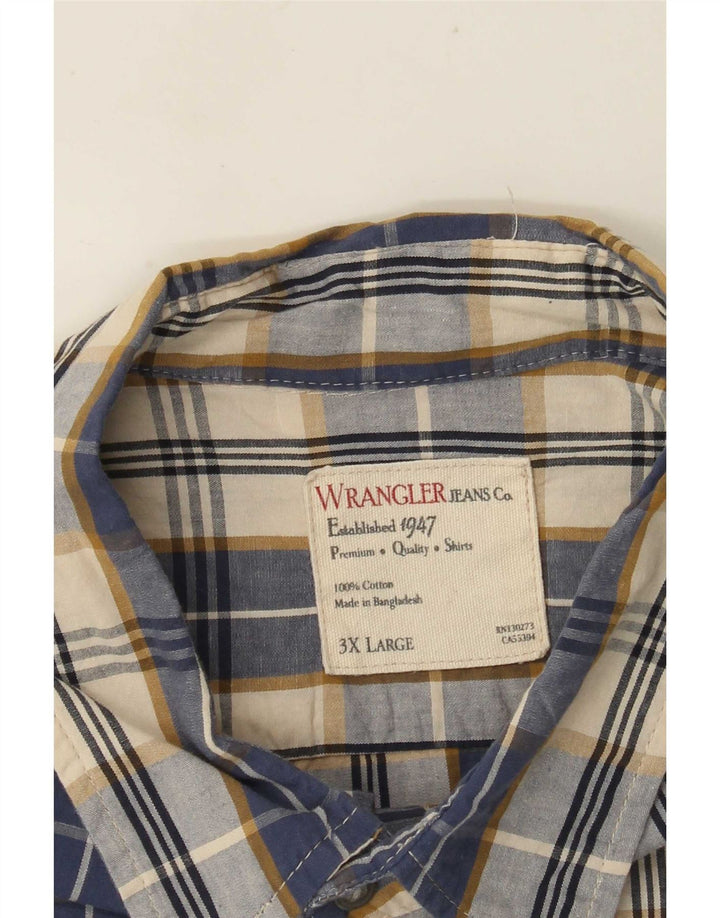 Wrangler Camisa De Hombre 3XL Azul Marino Cuadros Algodón