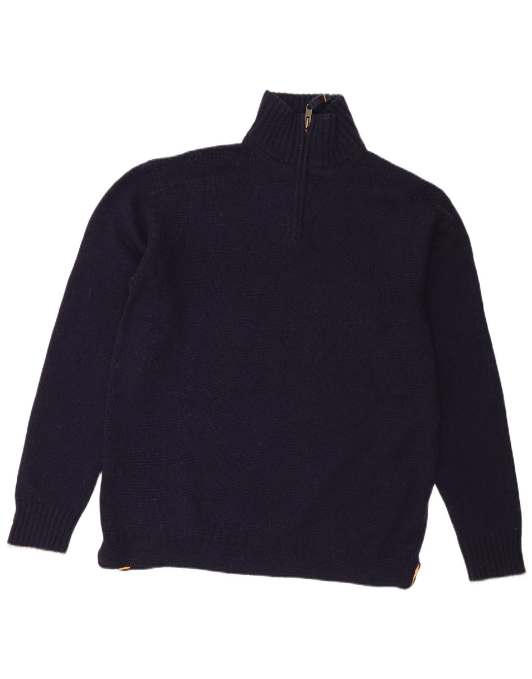Boden - Jersey con cuello y cremallera para hombre, talla grande, de lana de cordero azul marino