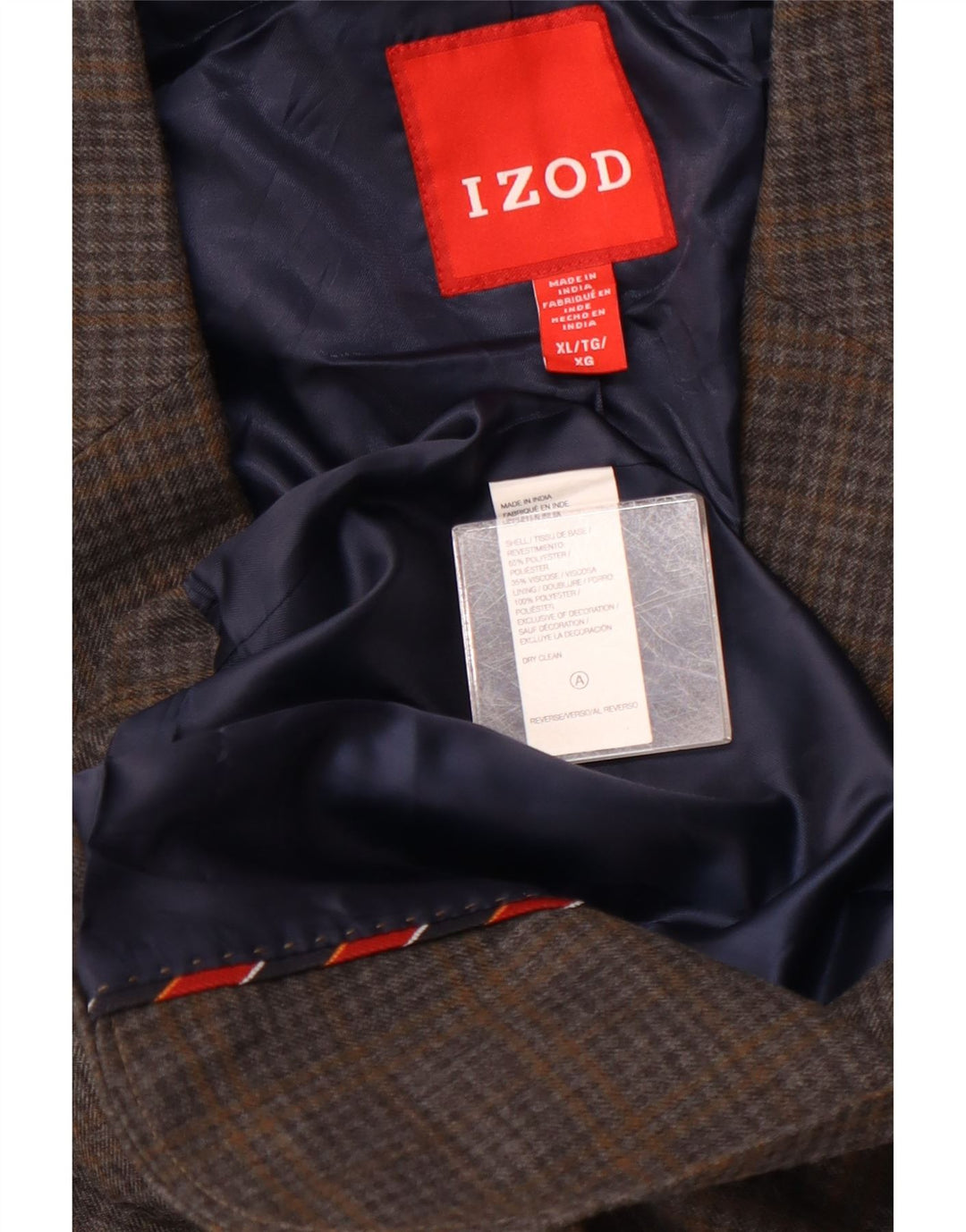 IZOD Chaqueta tipo blazer de 2 botones para hombre UK 42 XL Poliéster a cuadros gris