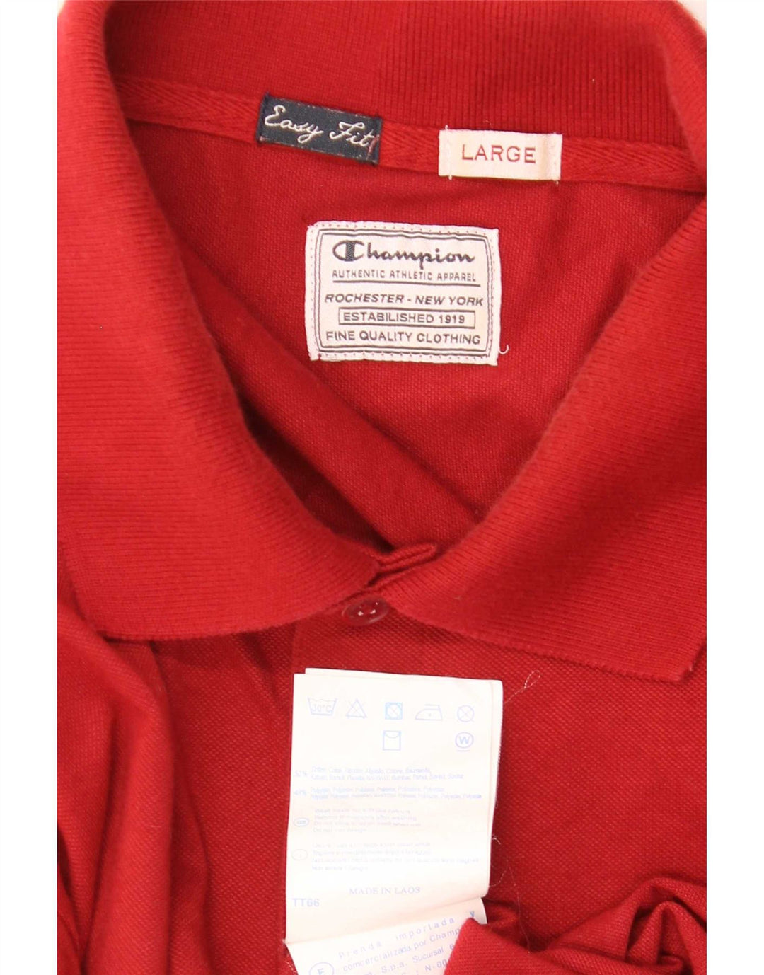 Champion Polo De Ajuste Fácil Para Hombre Grande De Algodón Rojo