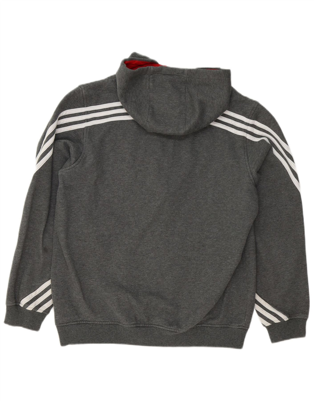 Adidas - Sudadera con capucha y cremallera para hombre, tamaño grande, algodón gris
