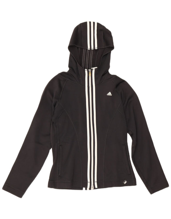Adidas Climawarm Zip Sudadera con capucha para mujer Reino Unido 10 Pequeño Poliéster negro