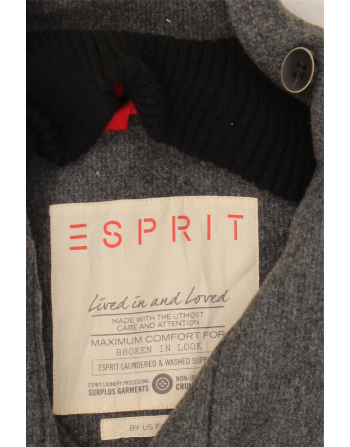 Esprit Chaqueta militar para hombre UK 42 XL Lana gris