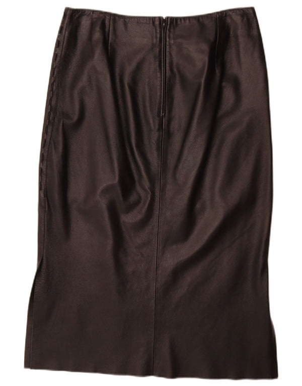 Falda de cuero vintage para mujer de cintura alta IT 48 XL W32 Negro