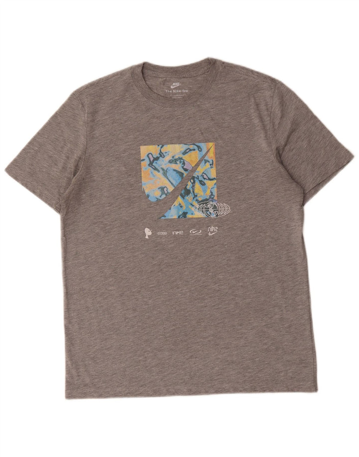 Nike - Camiseta gráfica para hombre, talla pequeña, algodón gris