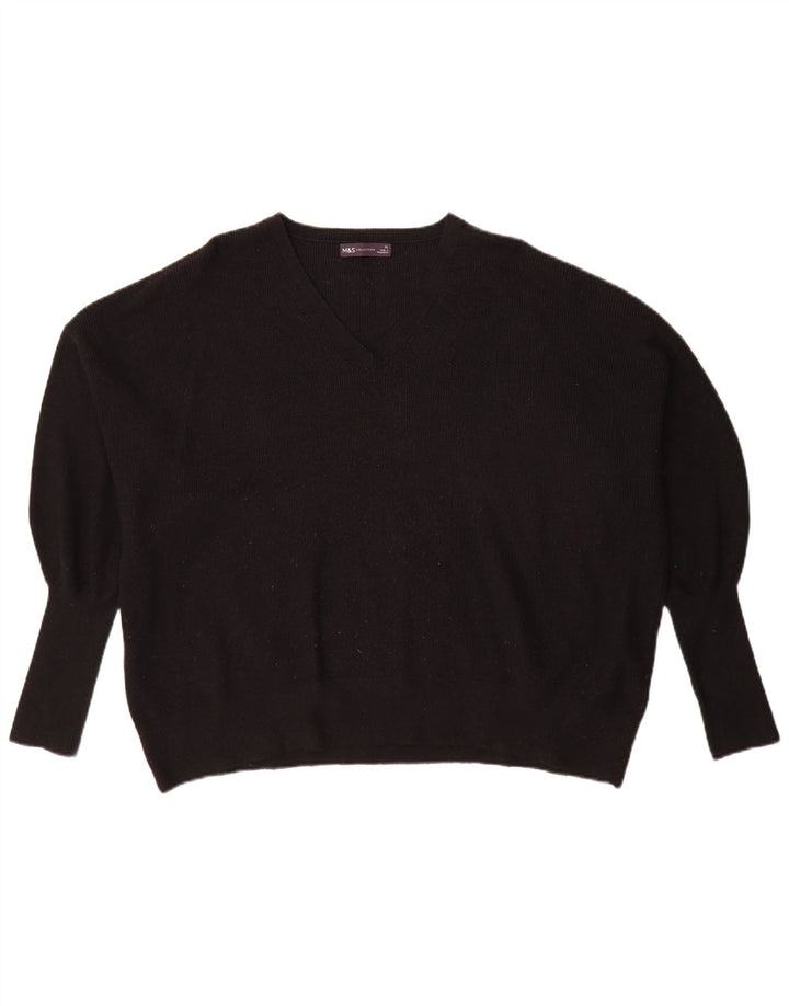 Marks & Spencer Jersey extragrande con cuello en V para mujer UK 40 XL Negro