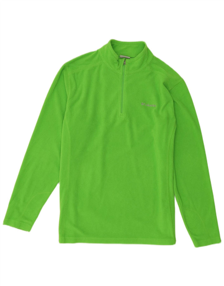 Columbia - Jersey de forro polar con cremallera y cuello para hombre, poliéster verde grande