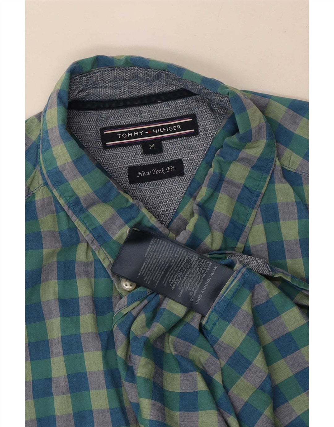 Camisa Tommy Hilfiger New York Fit de algodón a cuadros en azul medio