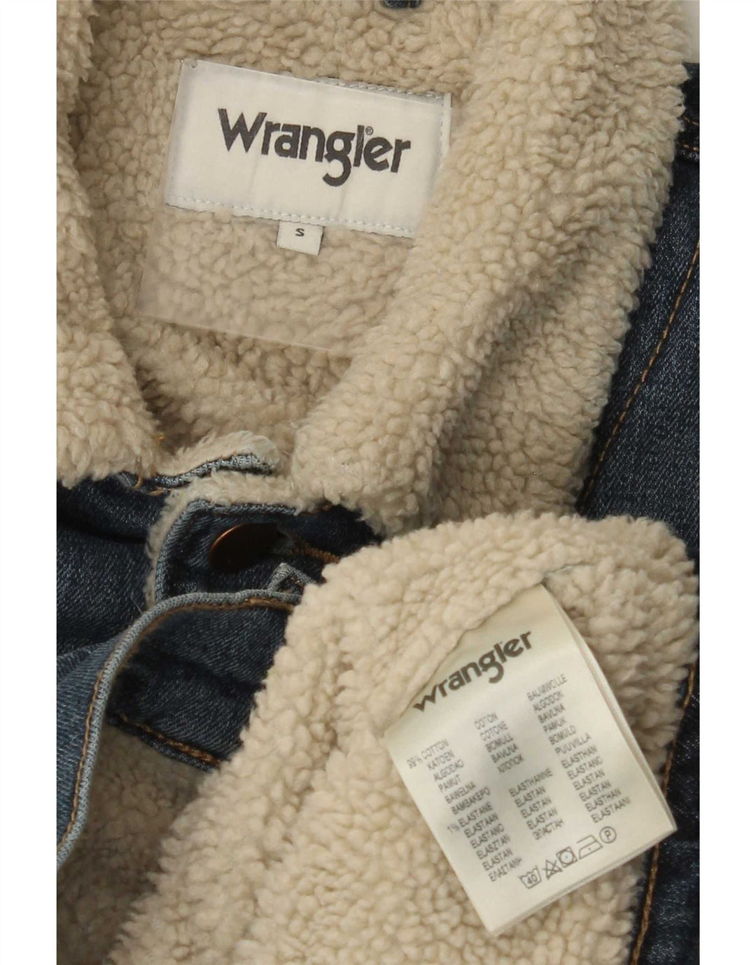 Wrangler Chaqueta vaquera Sherpa para hombre UK 36 Small Azul Algodón
