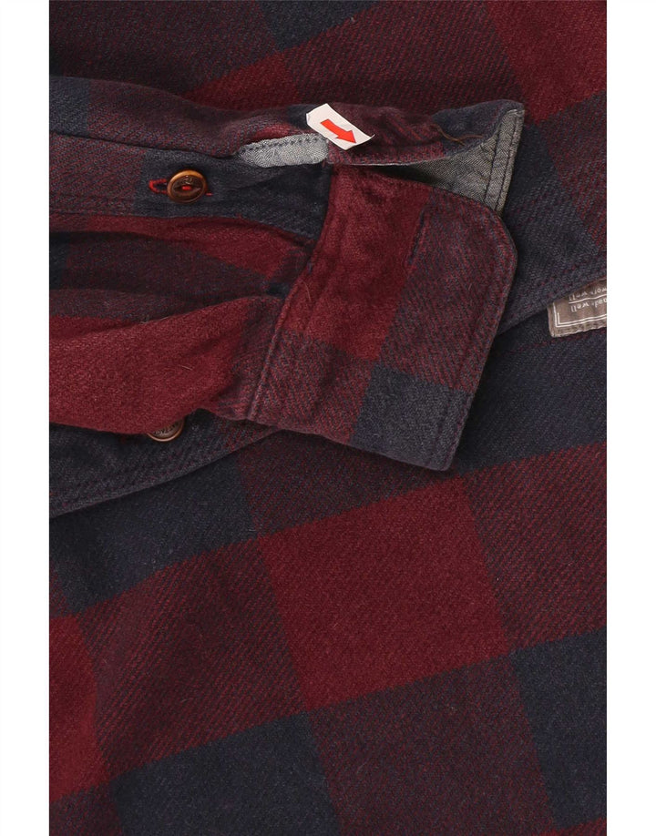 Camisa de franela de corte clásico para hombre de Fat Face, algodón a cuadros rojos pequeños
