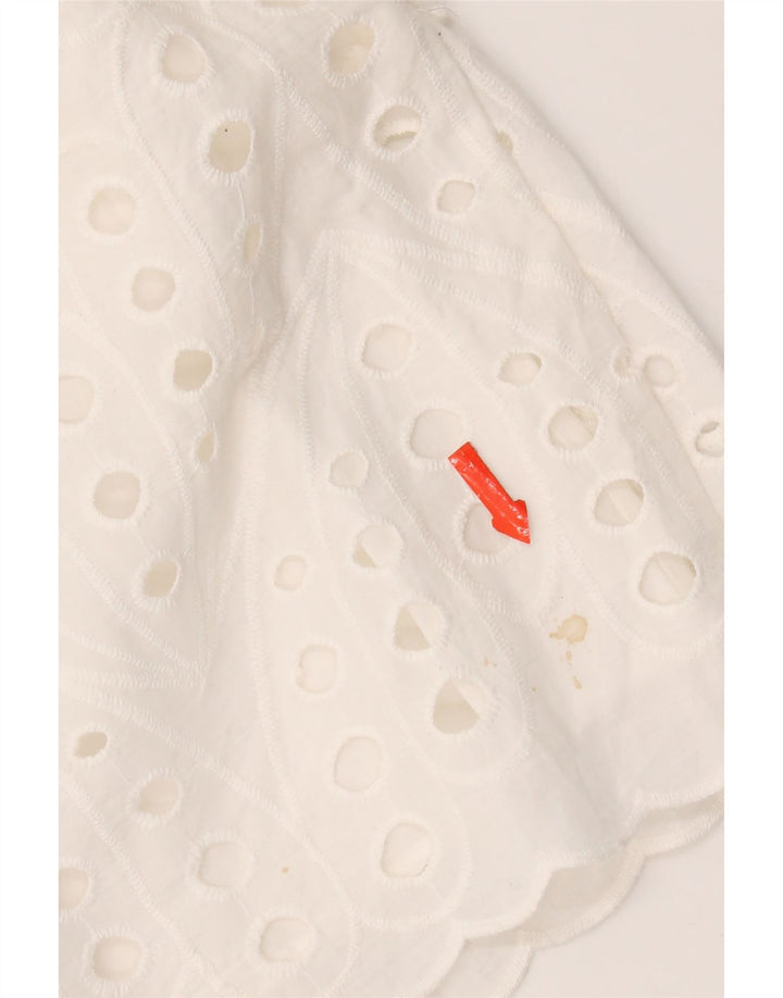 Zara Vestido Camisero Mujer UK 44 Mediano Blanco