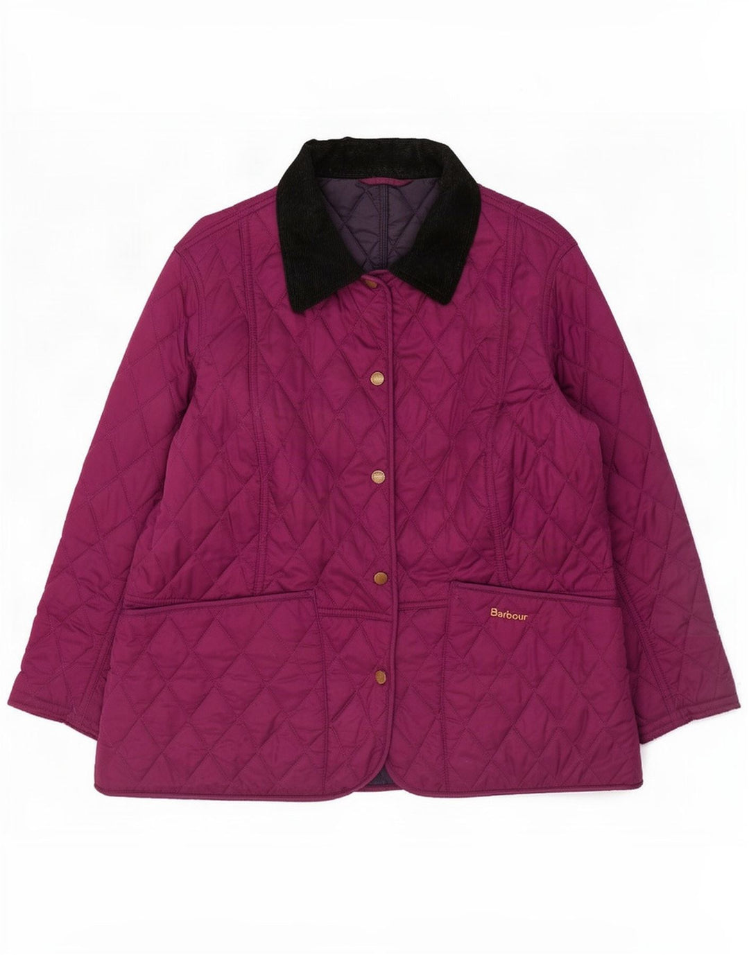 Barbour Chaqueta Acolchada Para Mujer UK 46 Grande Púrpura Colorblock Poliamida