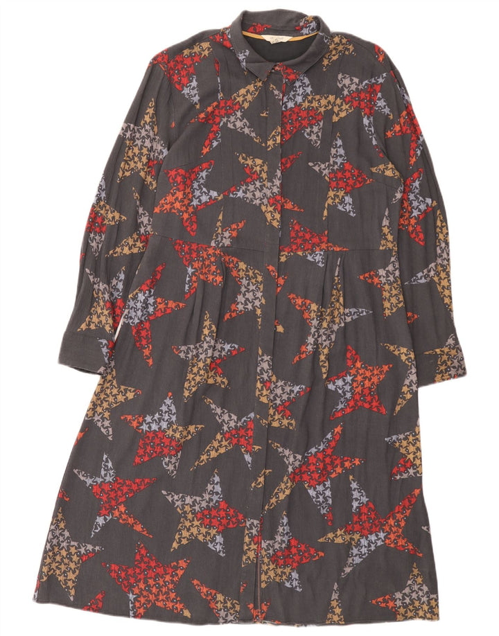 Vestido camisero con estampado abstracto para mujer de White Stuff, talla grande, Lyocell gris