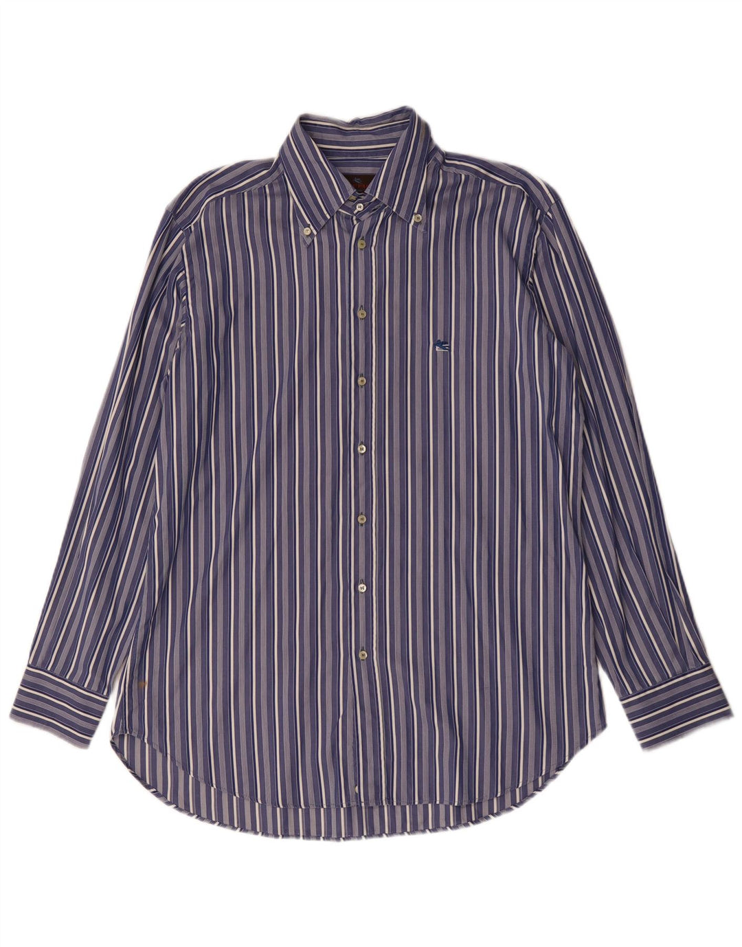 Camisa Etro Hombre Talla 42 Algodón Rayas Azul Grande