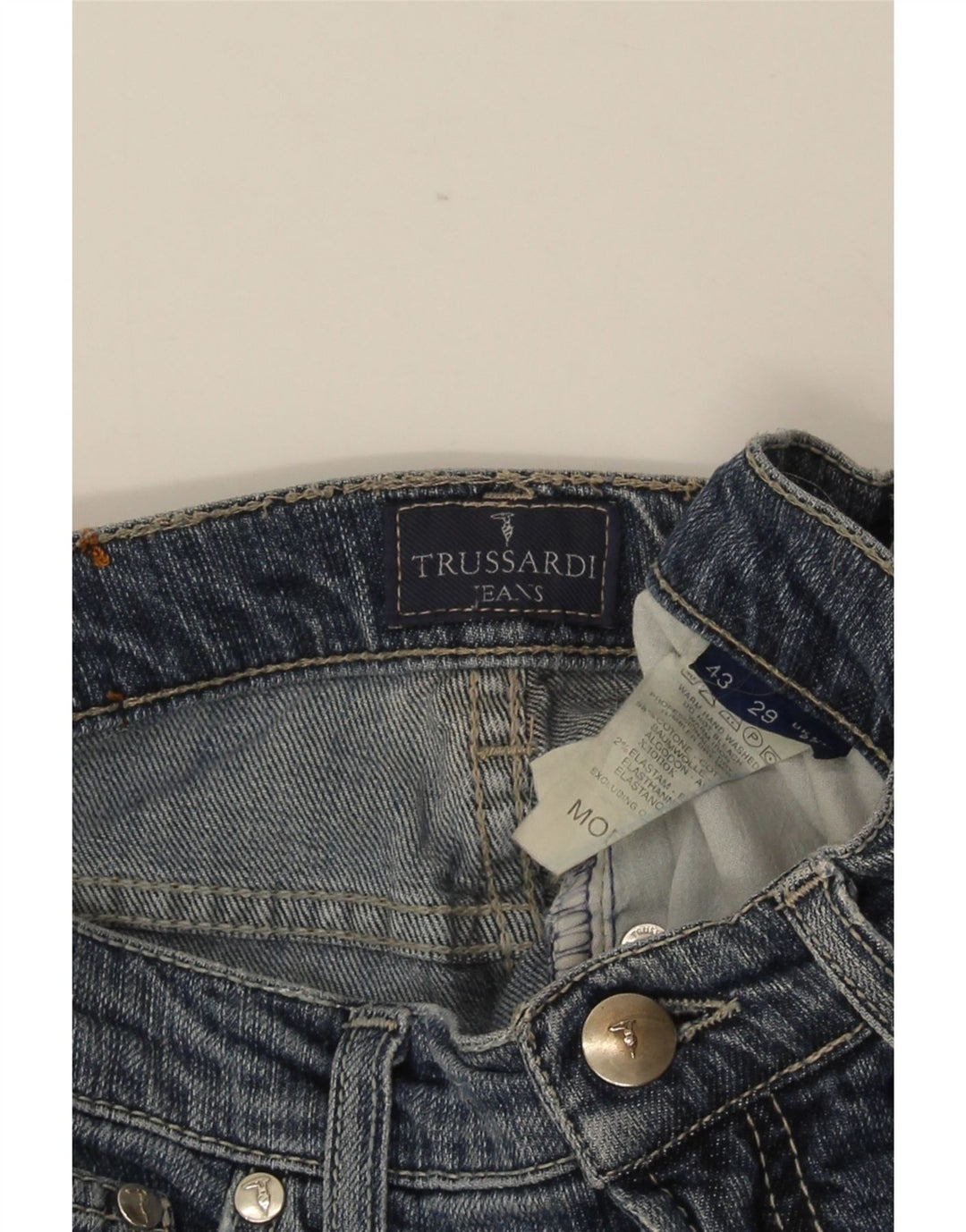 TRUSSARDI Vaqueros Bootcut Mujer W27 L29 Algodón Azul