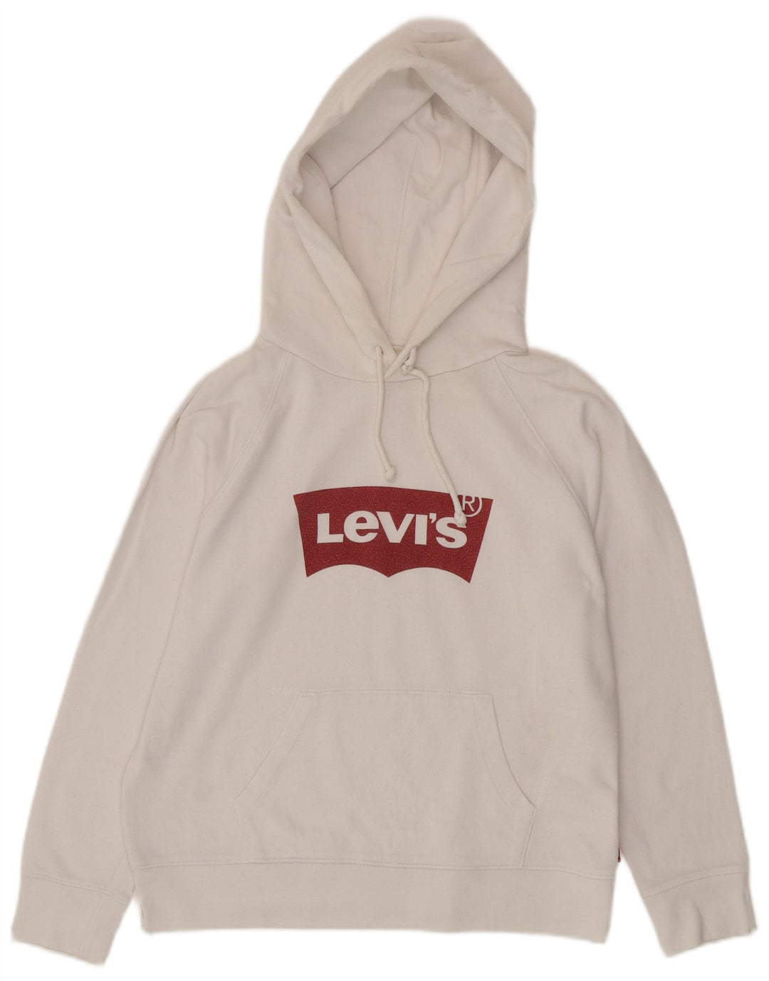 LEVI'S Jersey con capucha gráfico para mujer Reino Unido 14 Algodón blanco mediano