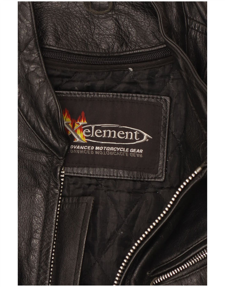 Xelement Chaqueta motera de cuero para hombre UK 40 Large Cuero negro
