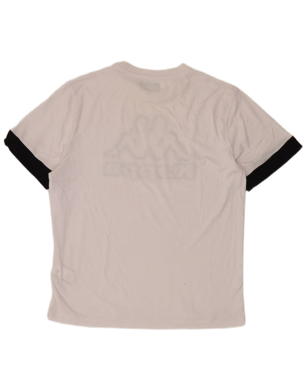 Kappa Hombre Camiseta Gráfica Top Medium Blanco Algodón