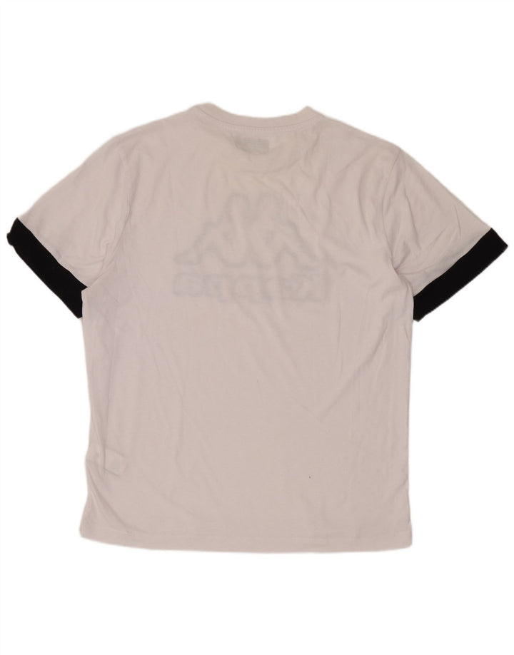 Kappa Hombre Camiseta Gráfica Top Medium Blanco Algodón