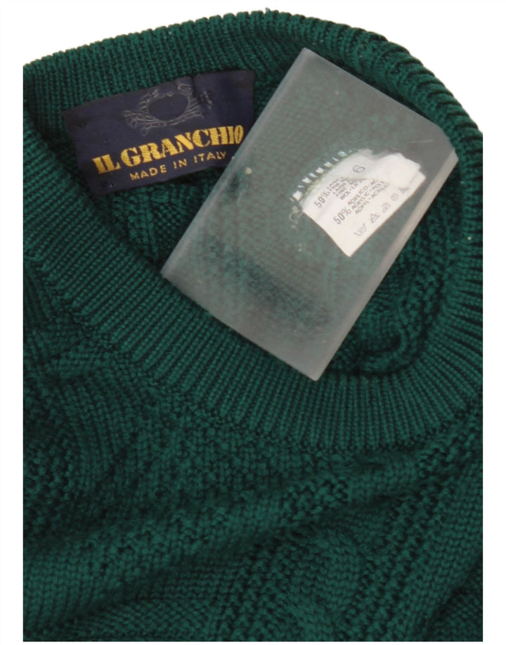 IL GRANCHIO Jersey De Cuello Redondo Hombre XL Lana Verde