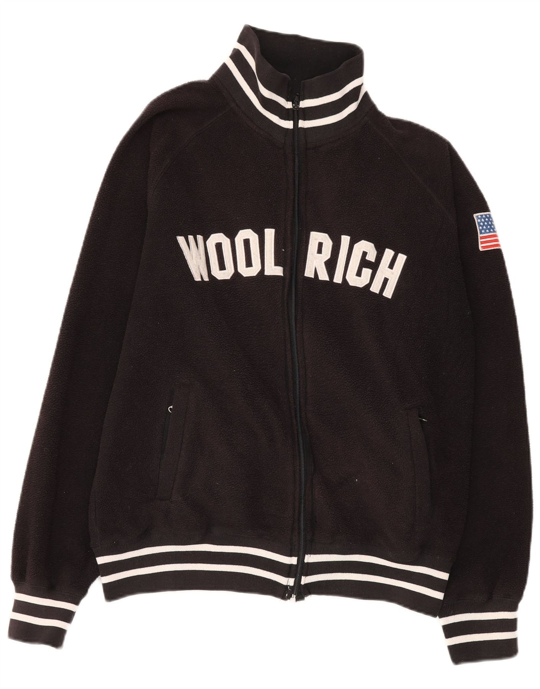 Woolrich Chaqueta polar gráfica para mujer UK 40 XL Poliéster negro