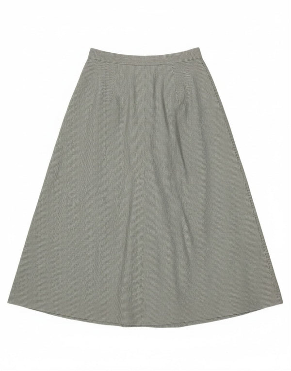 Falda acampanada vintage para mujer IT 46 Grande W30 Poliéster a rayas verdes