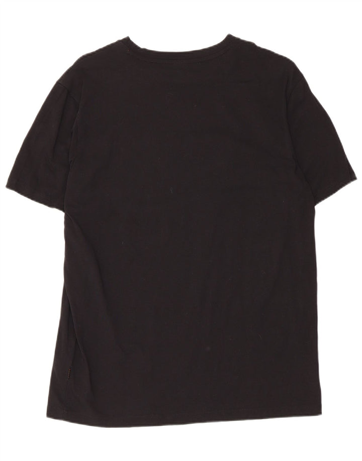 Hugo Boss Hombre Camiseta Gráfica Top Medio Algodón Negro