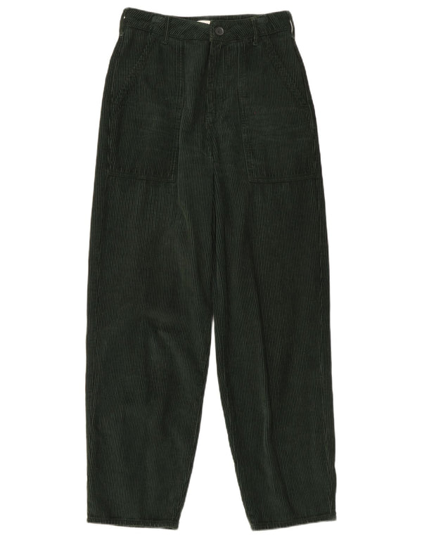 Topshop Pantalones de pana de cintura alta para mujer UK 8 Small W26 L28 Verde