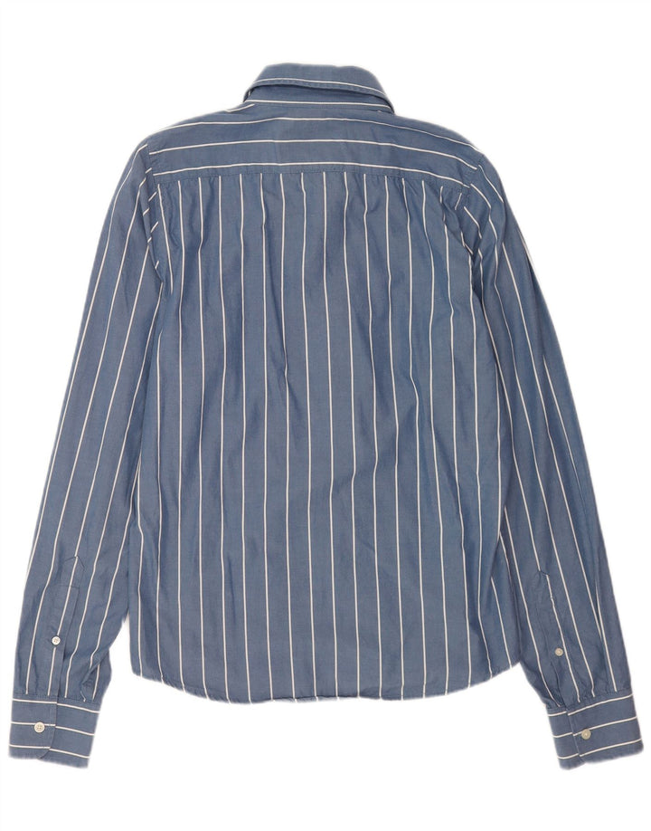 Camisa Hollister Hombre Algodón A Rayas Azul Grande