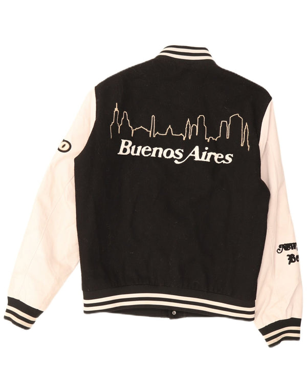 Jack & Jones Mens Graphic Varsity Jacket UK 38 Medium Negro Colorblock