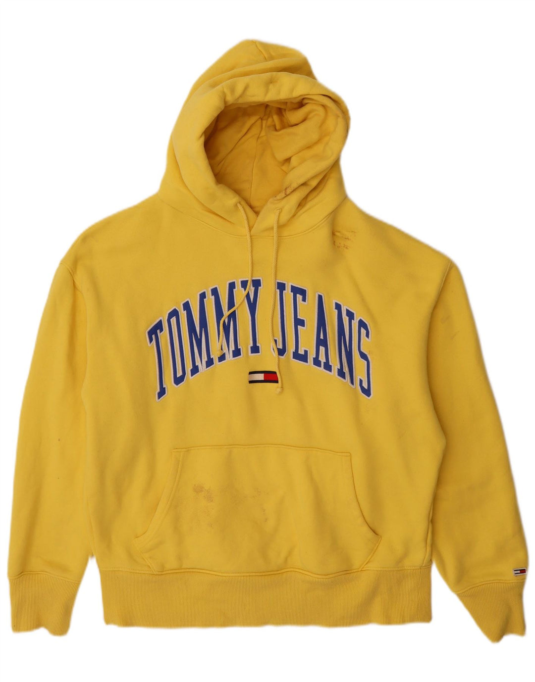 TOMMY HILFIGER Jersey con capucha gráfica para hombre de algodón amarillo grande