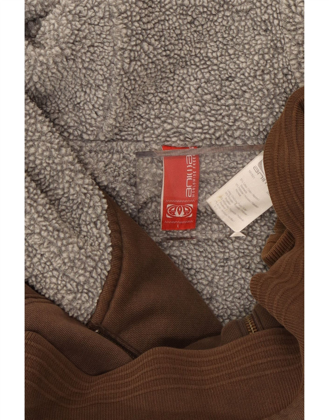 ANIMAL Suéter con capucha y cremallera gráfica para hombre Algodón marrón grande