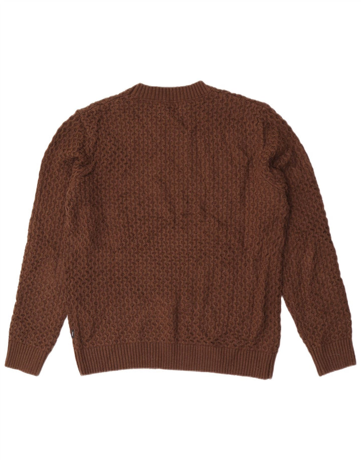 Jack & Jones Jersey con cuello redondo para hombre, talla grande, acrílico marrón