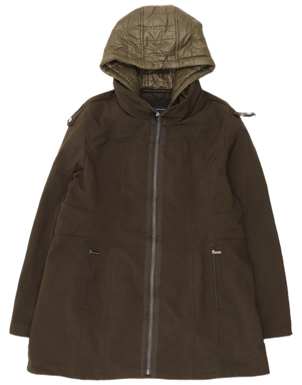 French Connection Abrigo militar con capucha para mujer UK 40 XL Poliéster caqui