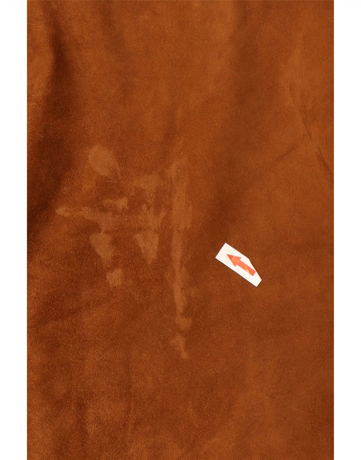 Vintage hombres ante chaqueta tamaño 62 4XL cuero marrón